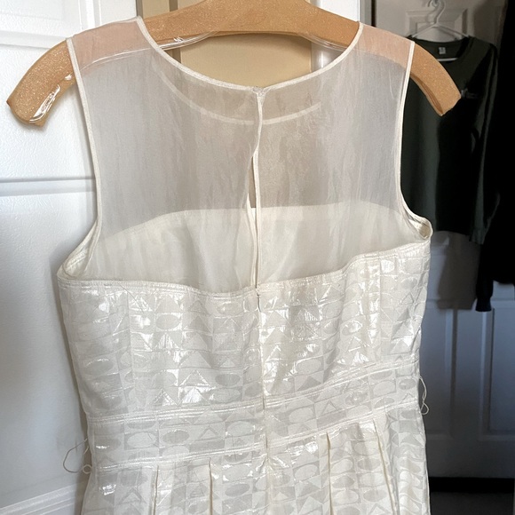 Kay Unger New York Cream Sheer Shoulder Dress - Picture 5 of 5